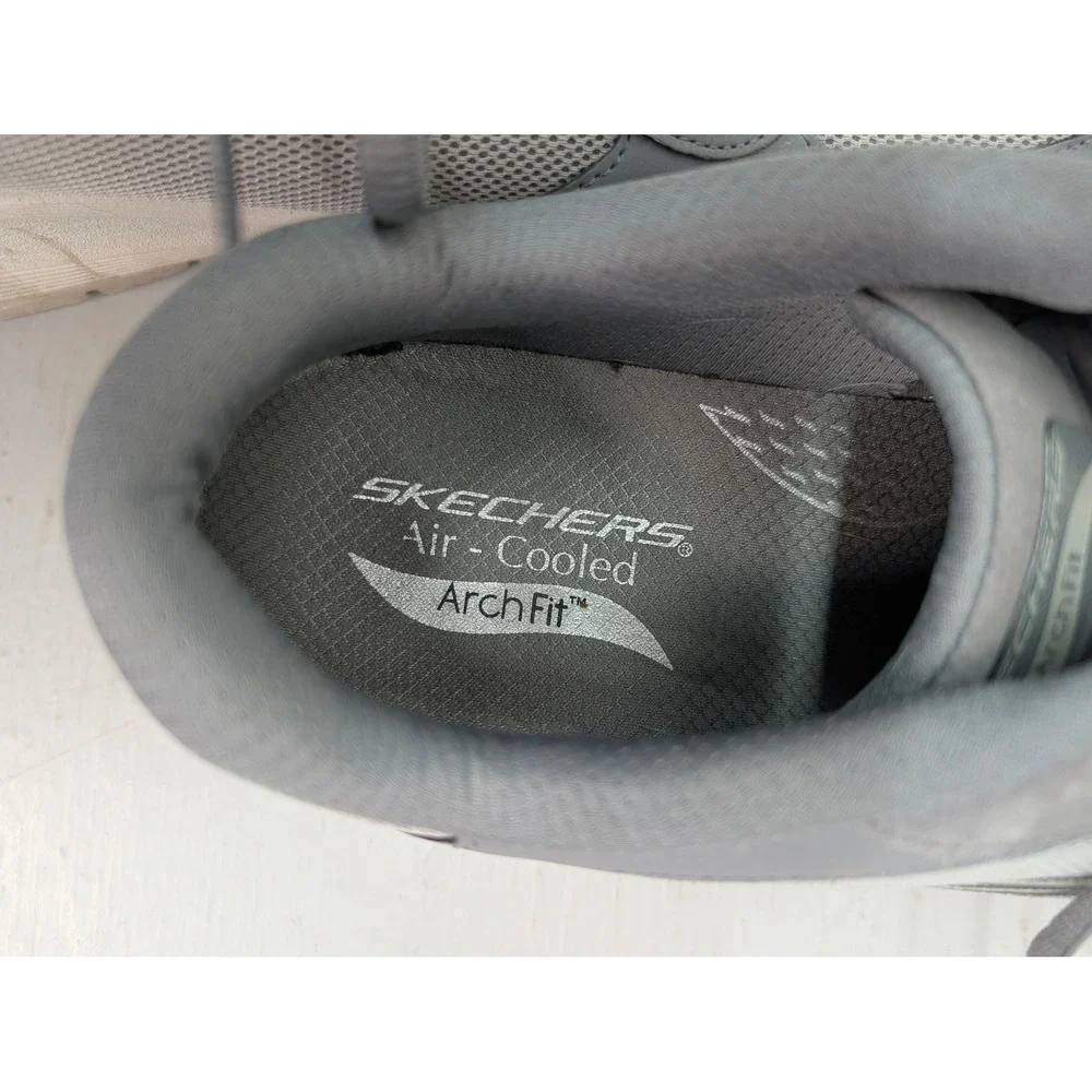 Skechers Shoes Men's 13 Sport Arch Fit Gray Leather Mesh Comfort Casual‎ 232702